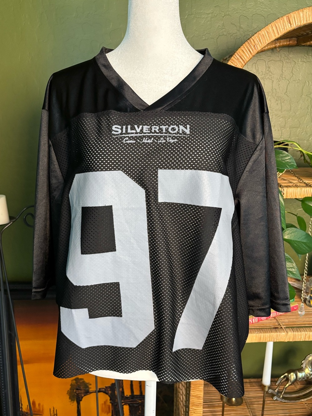 Silverton Casino Las Vegas Black Mesh Boxy Jersey with Light Blue 97